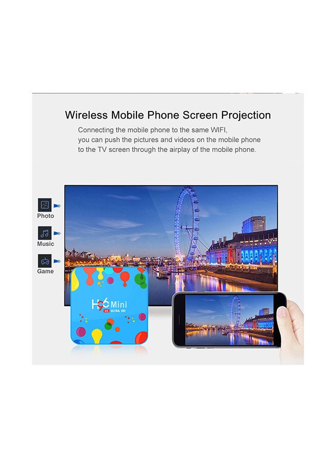 Wownect - H96 Mini H6 Android TV Box ANTV-WO-H96MH6-4-32 Blue - Image 1