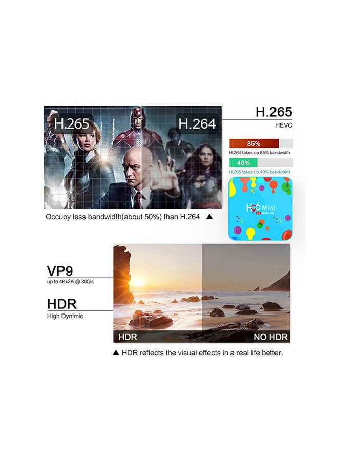 Wownect - H96 Mini H6 Android TV Box ANTV-WO-H96MH6-4-32 Blue - Image 1