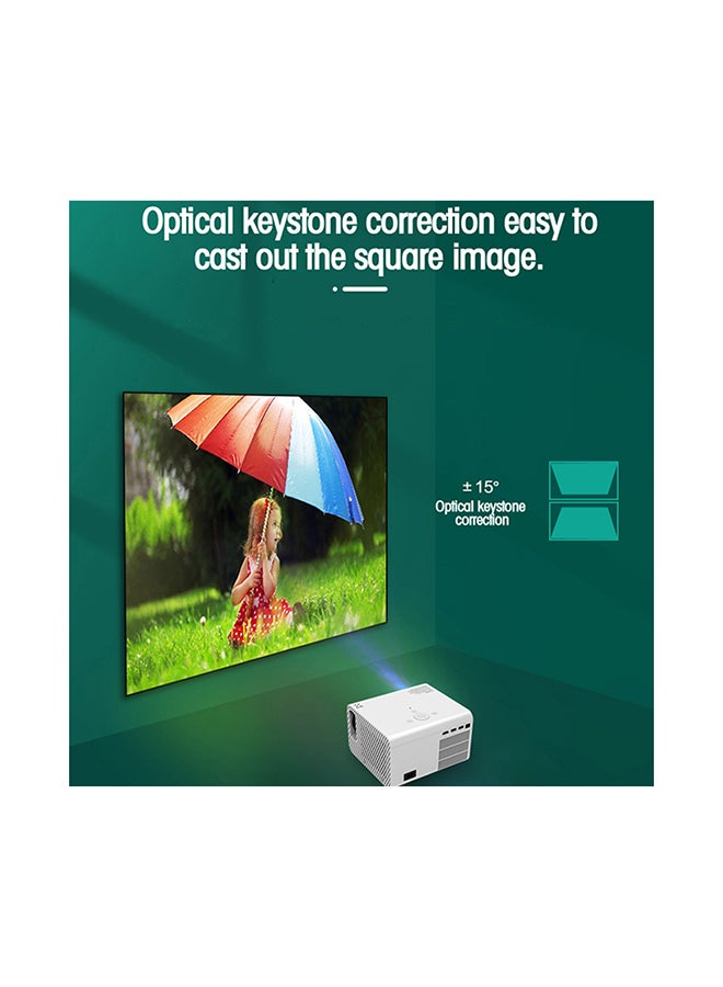 Wownect 4500 Lumens/Ideal Screen Size Upto 200 Inch For Small/Big Room Native Res 1080P/Full Hd Home Theater Gaming Portable Projectors Compatible With Hdmi, Usb, Av PROJ-WO-56-W White - Image 5