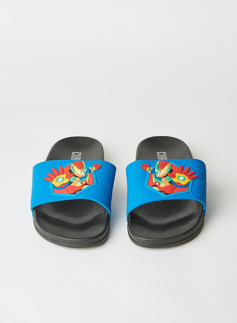 CUBS - Unisex Iron Man Slides Blue - Image 1