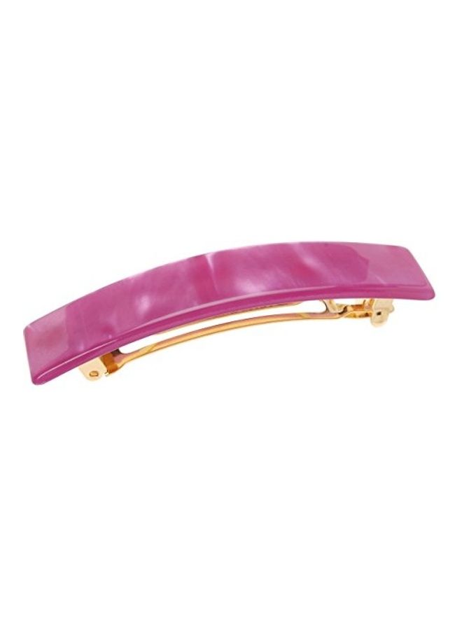 France Luxe Classic Rectangle Barrette Clip Pink - Image 1