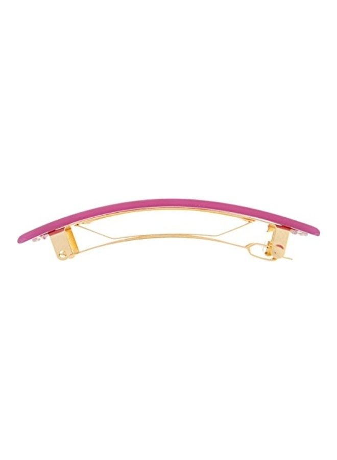 France Luxe Classic Rectangle Barrette Clip Pink - Image 2