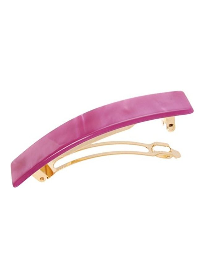 France Luxe Classic Rectangle Barrette Clip Pink - Image 3