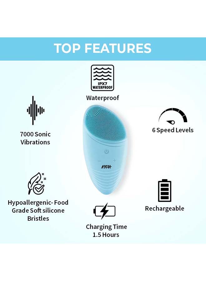 Nykaa CleanTouch Facial Cleansing Brush Blue Blue - Image 4