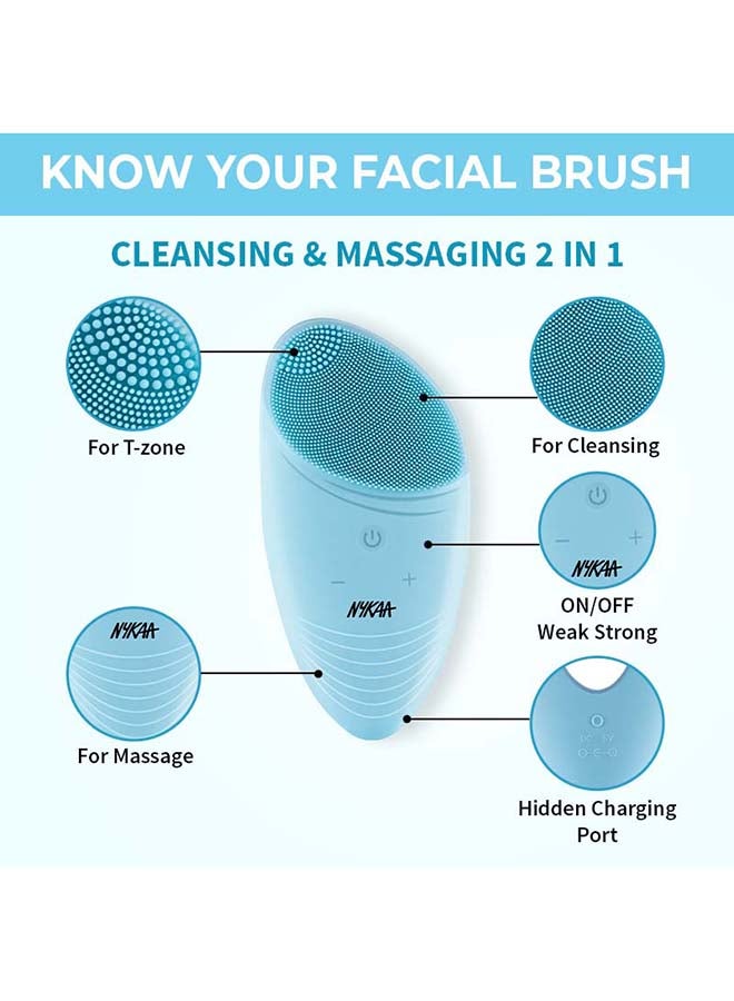 Nykaa CleanTouch Facial Cleansing Brush Blue Blue - Image 5