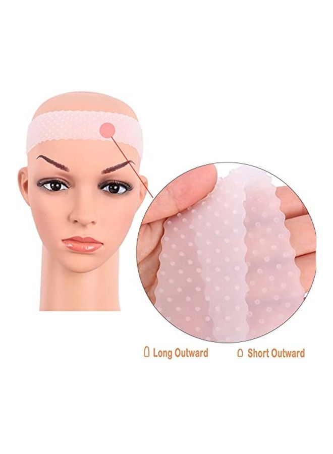 MapofBeauty 2-Piece Non Slip Silicone Wig Grip Band White 2x1.4x1.2inch - Image 4
