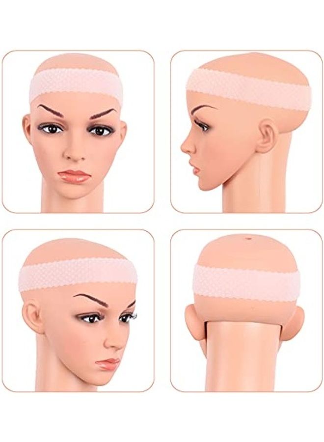 MapofBeauty 2-Piece Non Slip Silicone Wig Grip Band White 2x1.4x1.2inch - Image 5