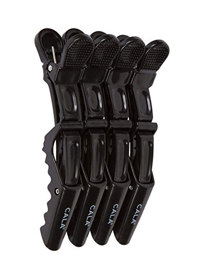 كالا مجموعة من مشابك للشعر بتصميم تمساح مكونة من 4 قطع أسود 3x2x2بوصة - Image 2