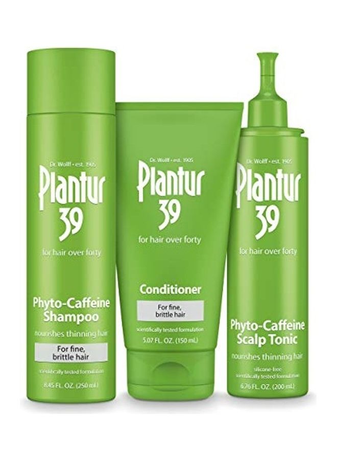 Plantur - 3 Step System Shampoo, Conditioner Tonic For Fine Thinning Natural Hair Growth White 600ml - Image 1