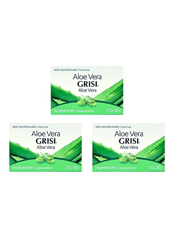 Grisi Aloe Vera Hydrating Soap Bar Pack of 3 Green - Image 1