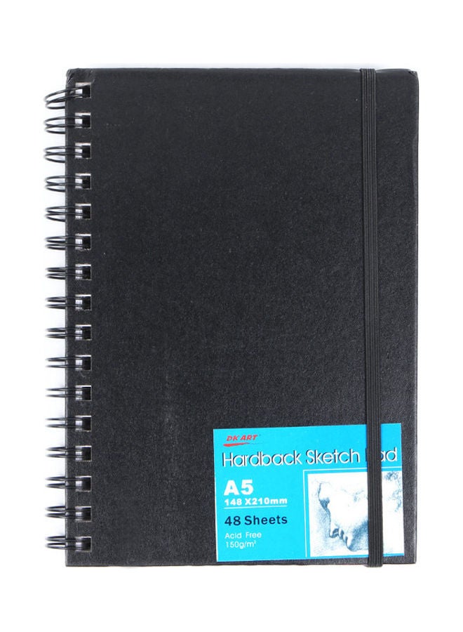 DK ART A5 Hardback Sketch Pad Black  - Image 1