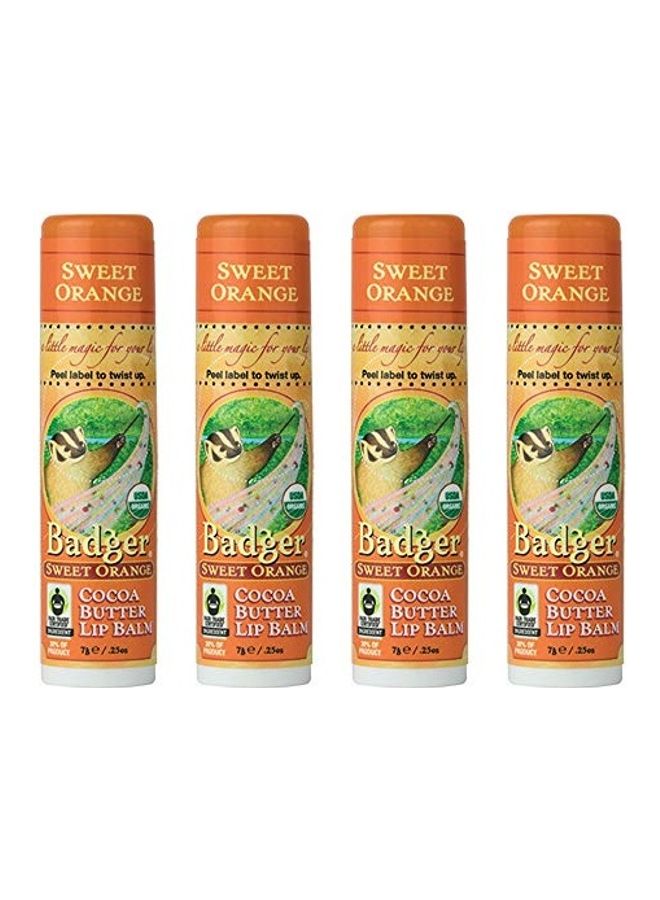 بادجير 4-Piece Cocoa Butter Lip Balm Set Sweet Orange - Image 1