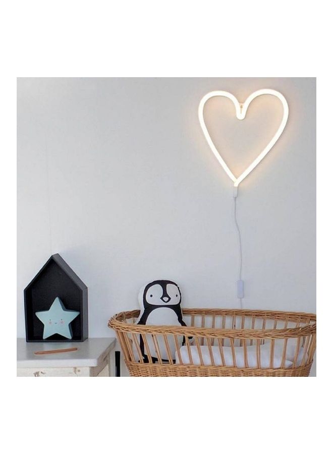 سلة مصباح LED دافئ على شكل قلب بلون نيون لون أبيض 38 X 29.5سم  - Image 2