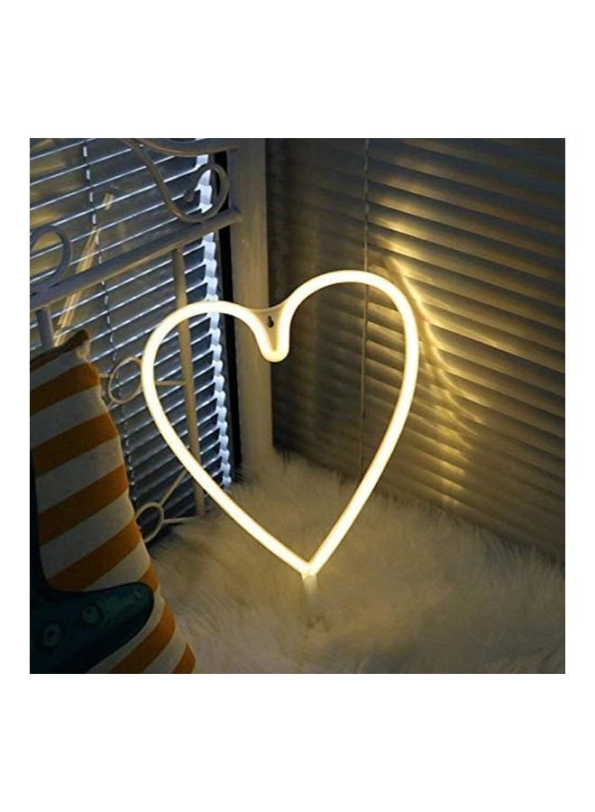 سلة مصباح LED دافئ على شكل قلب بلون نيون لون أبيض 38 X 29.5سم  - Image 3
