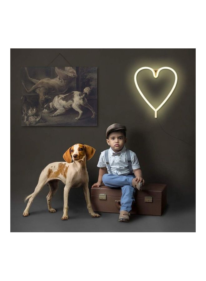 سلة مصباح LED دافئ على شكل قلب بلون نيون لون أبيض 38 X 29.5سم  - Image 5