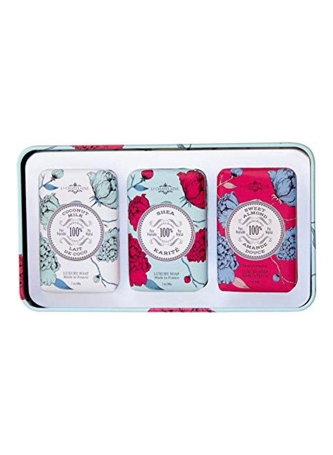 لا شاتلين 3-Piece Coconut Milk, Shea And Sweet Almond Luxury Bar Soap Set White 200grams - Image 3