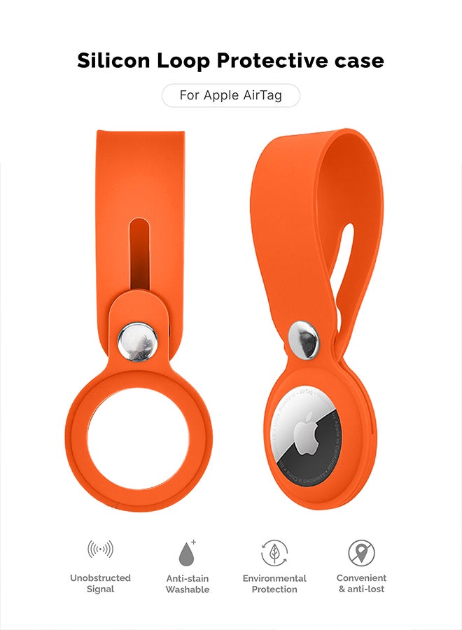 INEIX Silicone Loop Case Cover  for Apple Air Tag Orange  - Image 2