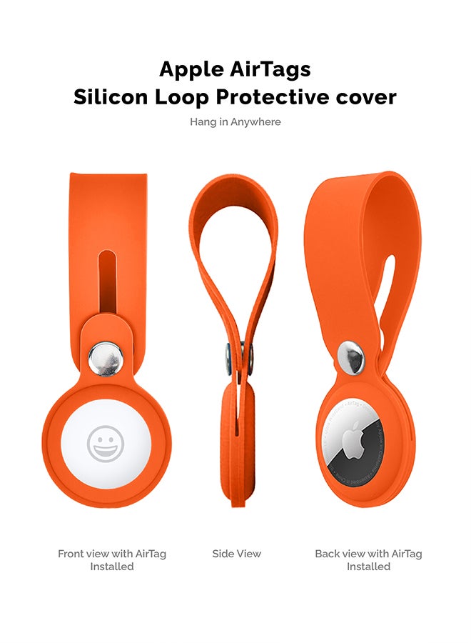 INEIX Silicone Loop Case Cover  for Apple Air Tag Orange  - Image 3