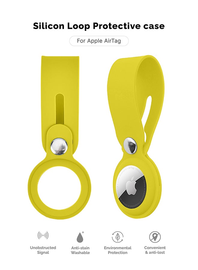 INEIX - Silicone Loop Case Cover for Apple AirTag Yellow - Image 1