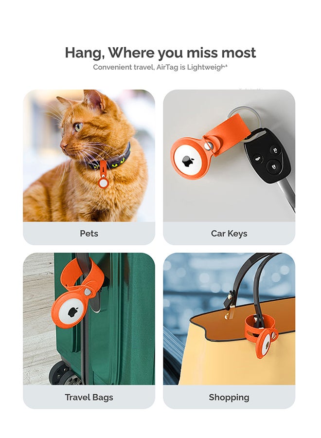 INEIX Silicone Loop Case Cover  for Apple Air Tag Orange  - Image 4