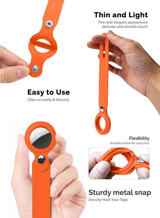 INEIX Silicone Loop Case Cover  for Apple Air Tag Orange  - Image 5