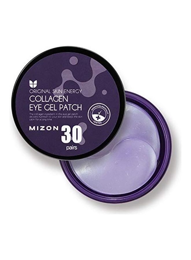 MIZON 30-Pairs Under Eye Collagen Patches Eye Masks with Marine Collagen Purple 2X1.4X1,2inch - Image 1