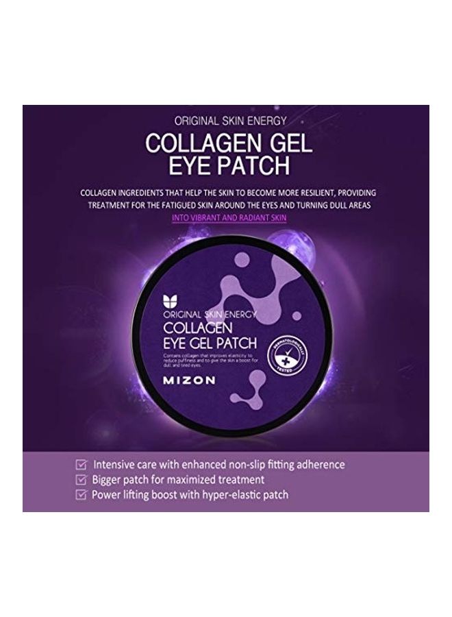 MIZON 30-Pairs Under Eye Collagen Patches Eye Masks with Marine Collagen Purple 2X1.4X1,2inch - Image 3