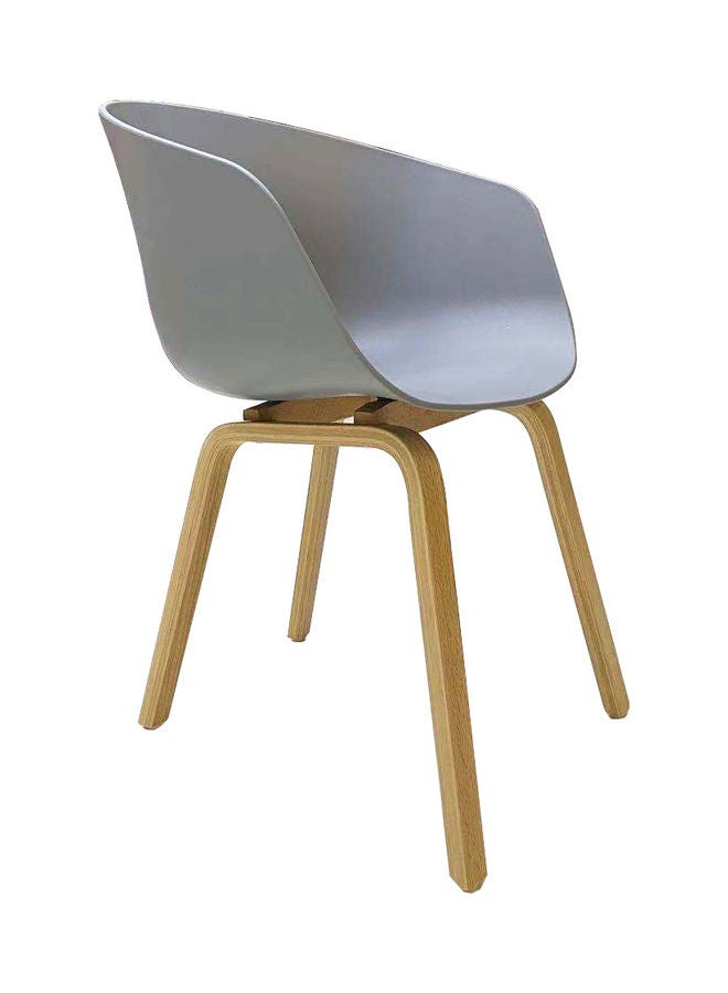 Neo Front Neo Front Y106C-M Multi Purpose PP Chair Solid Wood Base with a Stylish Look and Comfortable Seat Rest Grey/Beige 57 x 55 x 81cm  - Image 2