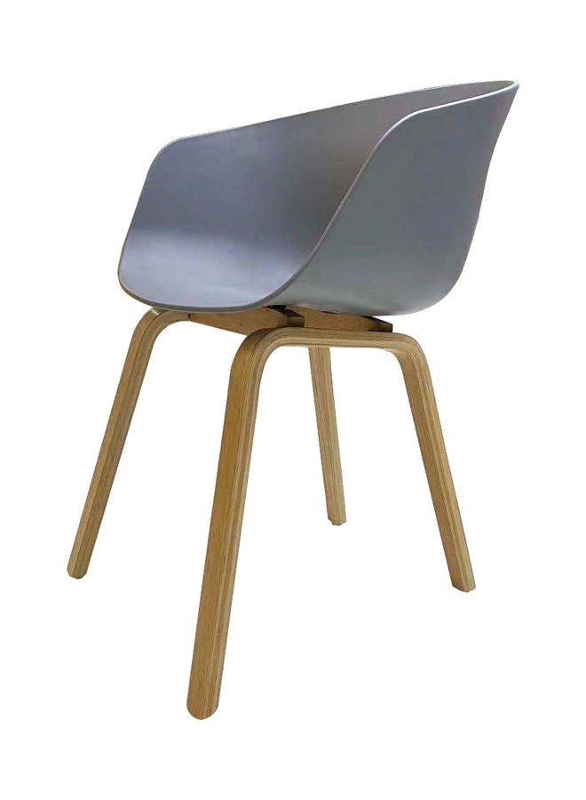 Neo Front Neo Front Y106C-M Multi Purpose PP Chair Solid Wood Base with a Stylish Look and Comfortable Seat Rest Grey/Beige 57 x 55 x 81cm  - Image 3