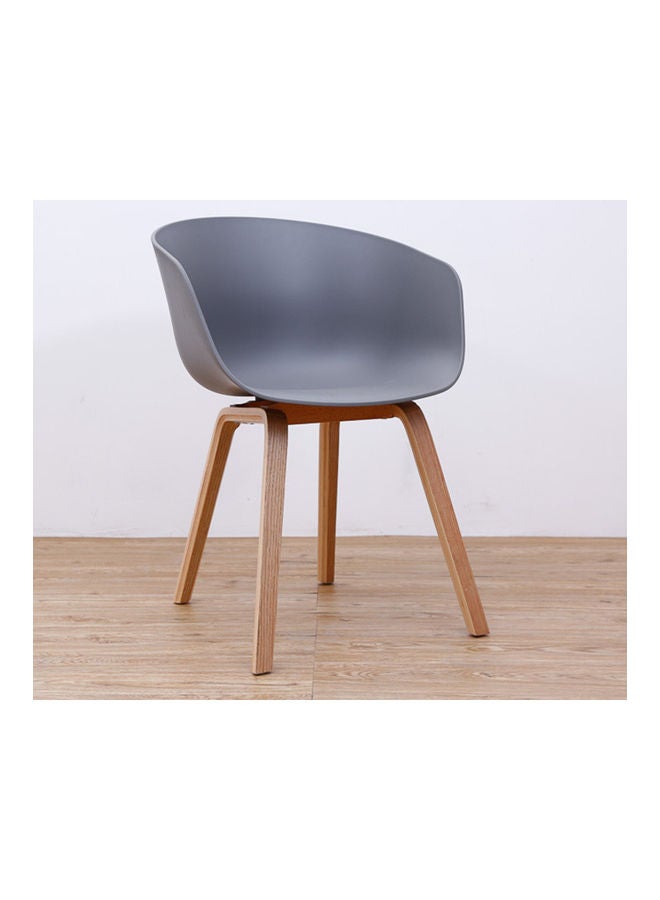 Neo Front Neo Front Y106C-M Multi Purpose PP Chair Solid Wood Base with a Stylish Look and Comfortable Seat Rest Grey/Beige 57 x 55 x 81cm  - Image 1