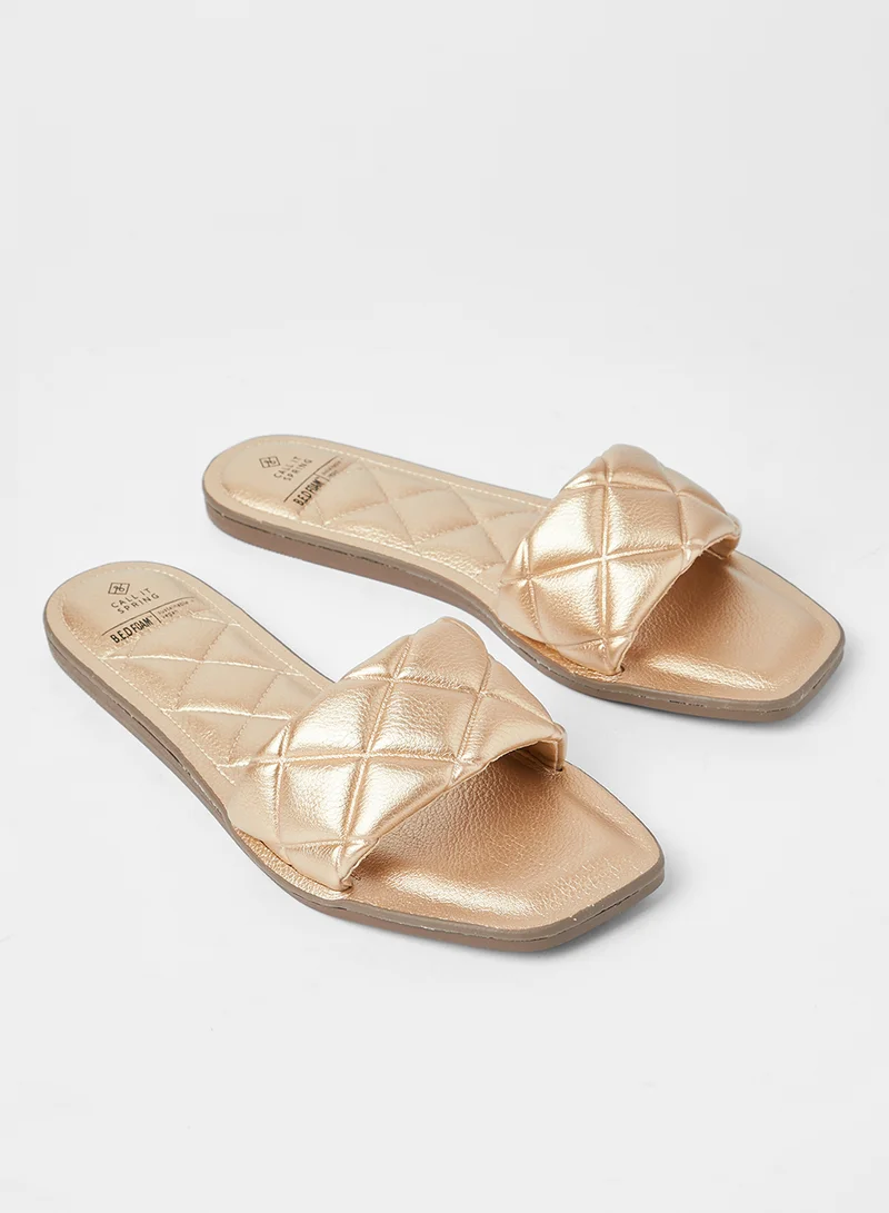 CALL IT SPRING Buffy Quilted Flat Sandals
