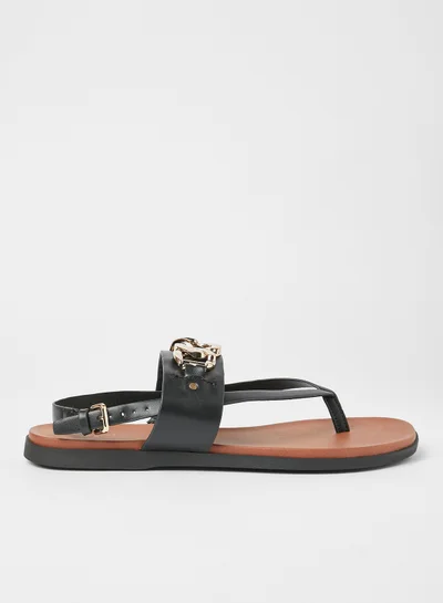 CALL IT SPRING Topaz Flat Sandals Black