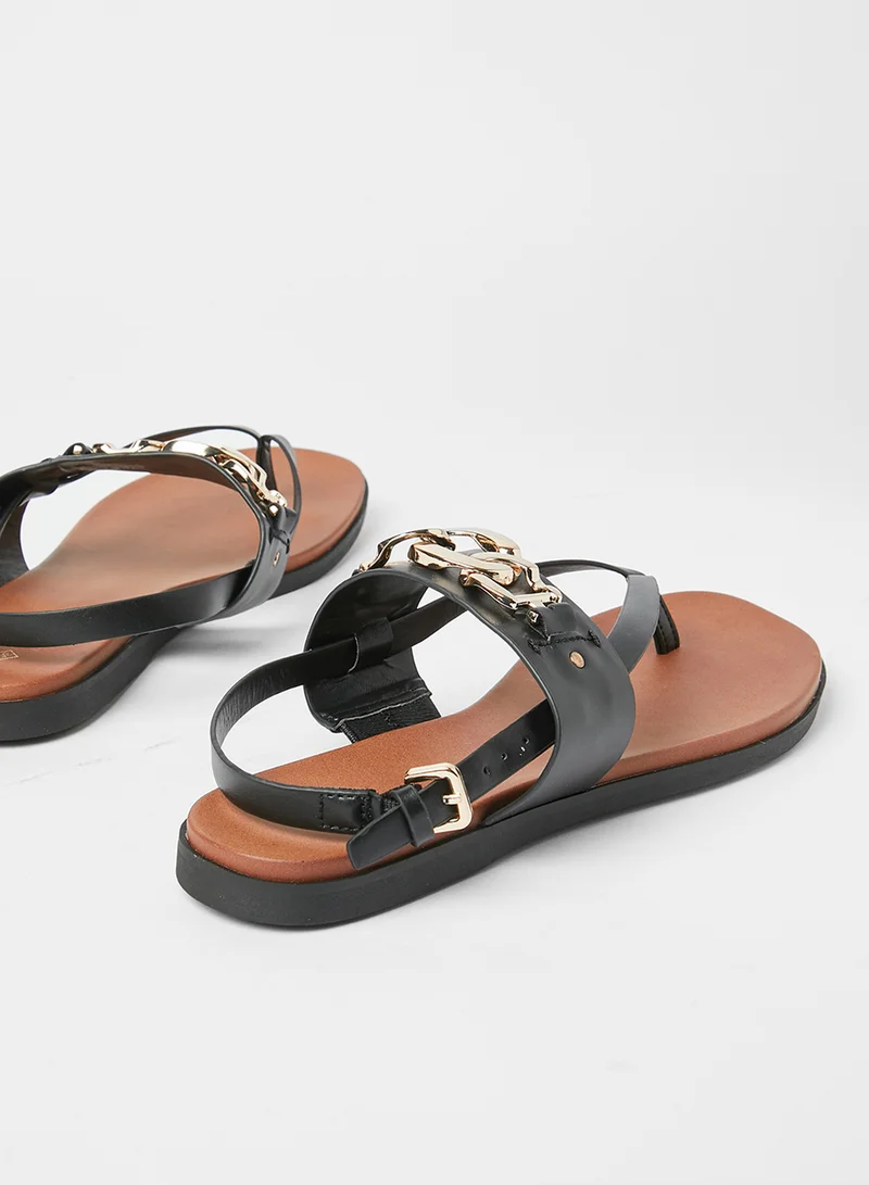 CALL IT SPRING Topaz Flat Sandals Black