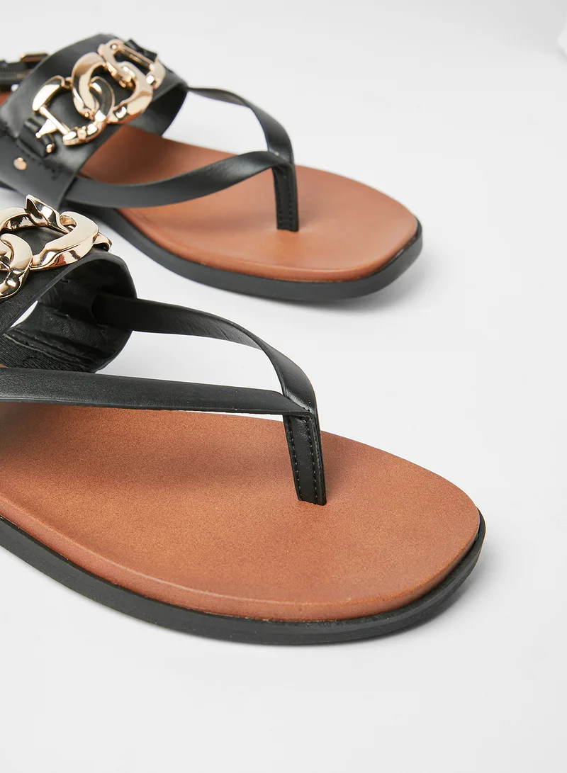 CALL IT SPRING Topaz Flat Sandals Black