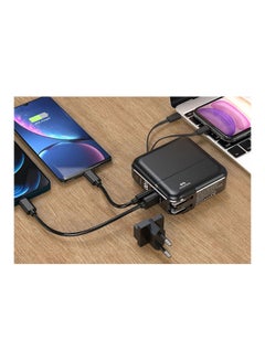 باور بنك لإمداد الطاقة مع كابلات مدمجة 15000.0 mAh أسود