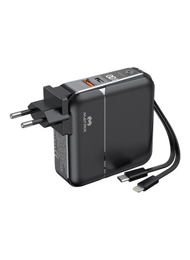 ماتريكس - باور بنك لإمداد الطاقة مع كابلات مدمجة 15000.0 mAh أسود - Image 1