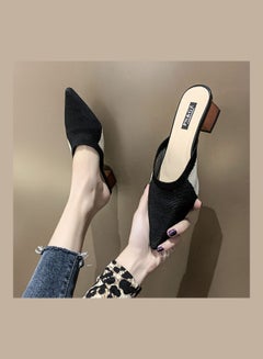 Generic Stylish Heeled Mules Black  - Image 4