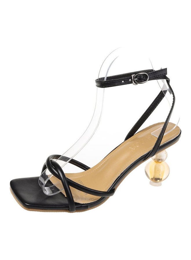 Stylish Heeled Sandals Black - Image 1