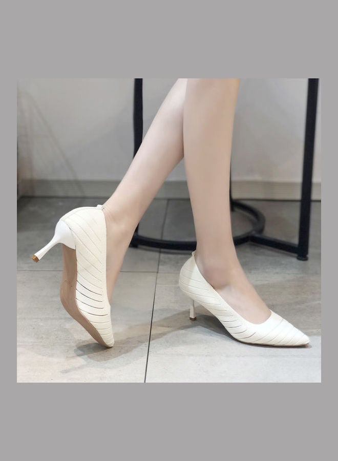 Comfortable Stylish Pumps Beige  - Image 4