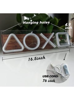 عربست مصباح LED نيون ساينز على شكل رمز لعبة لديكور الحائط مزود بمنفذ USB متعدد الألوان 42 x 12.5سم  - Image 3