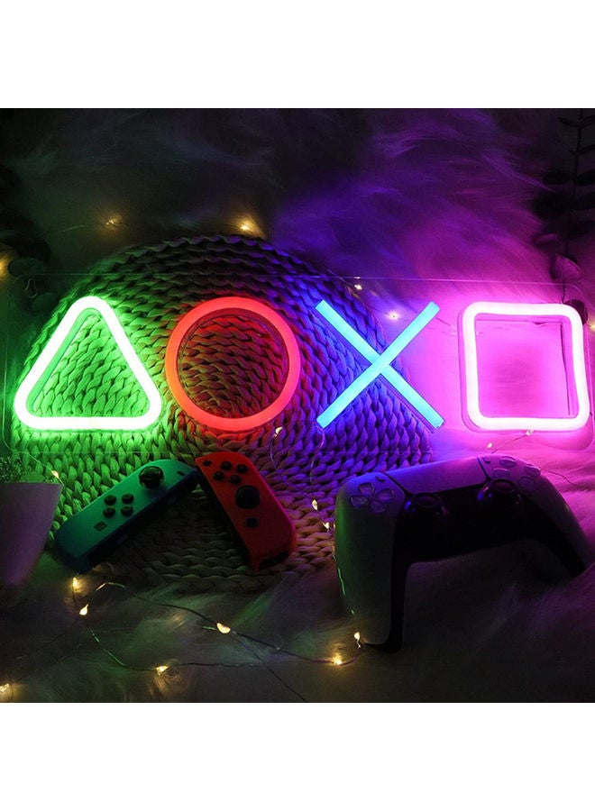 Arabest - Neon Signs LED Game Icon Shape Light Wall Decor with USB Multicolour 42 x 12.5cm - Image 1