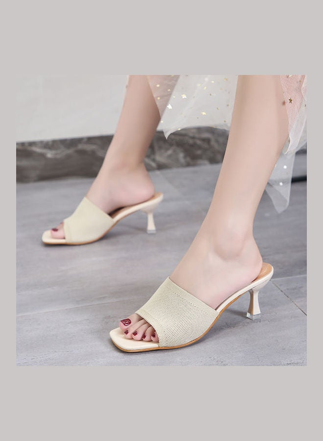 Stylish Heeled Sandals Beige  - Image 2