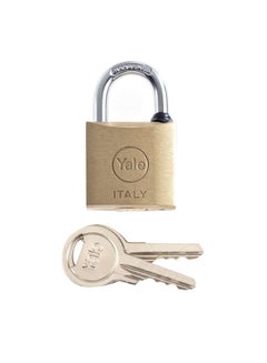 Yale 15-0110-3016-00-0201 110 Series Brass Padlock With 2 Keys Gold/Silver 30mm  - Image 1