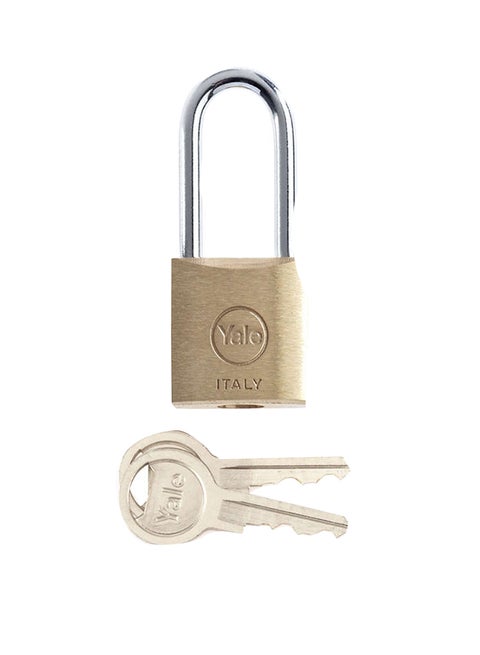 15-0110-2528-00-0211 113 Series Long Shackle Padlock With 2 Keys Gold/Silver 25mm