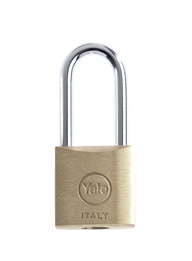 Yale - 15-0110-2528-00-0211 113 Series Long Shackle Padlock With 2 Keys Gold/Silver 25mm - Image 1
