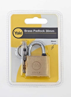 Yale 15-0110-3016-00-0201 110 Series Brass Padlock With 2 Keys Gold/Silver 30mm  - Image 3