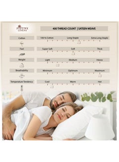 PIZUNA 100% Long Staple Soft Sateen 400 Thread Count Weave Queen Size Fitted Bed Sheet Cotton Mint Green 150x200cm  - Image 4