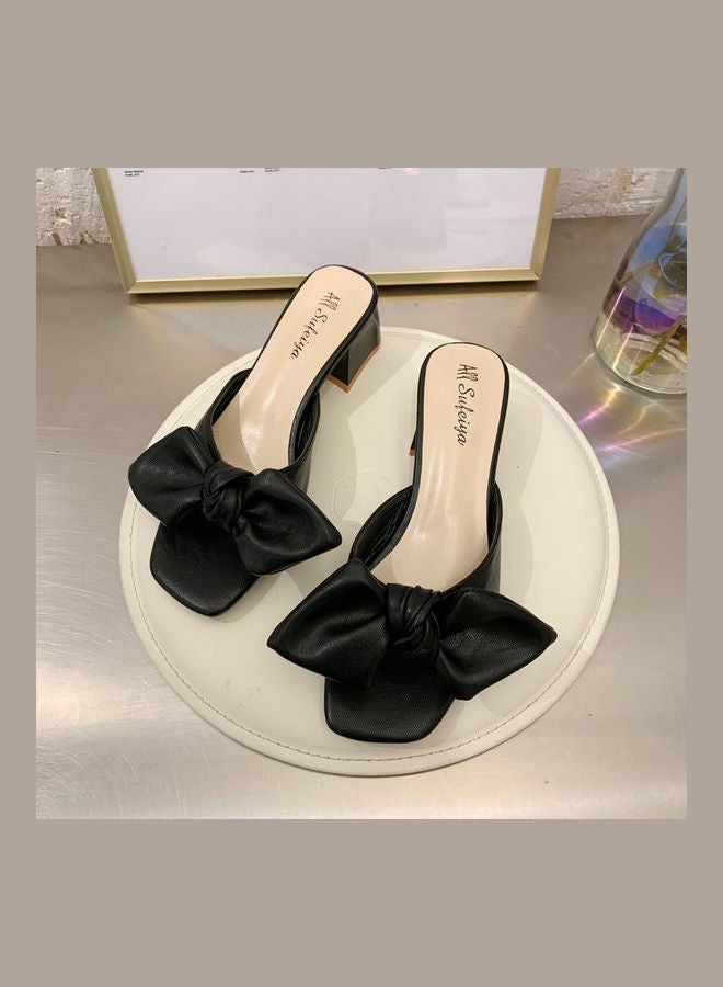 Stylish Heeled Sandals Black  - Image 2