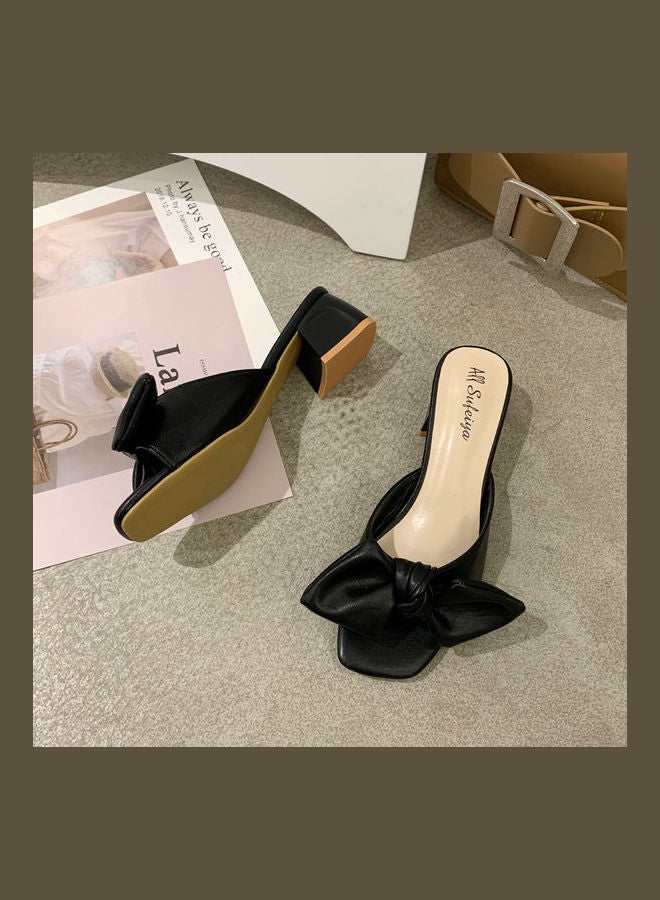 Stylish Heeled Sandals Black  - Image 3