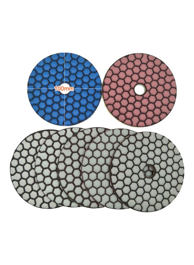 Generic 7-Piece Wet Dry Diamond Polishing Pads Set Multicolour 10.00 X 2.00 X 10.00cm  - Image 5
